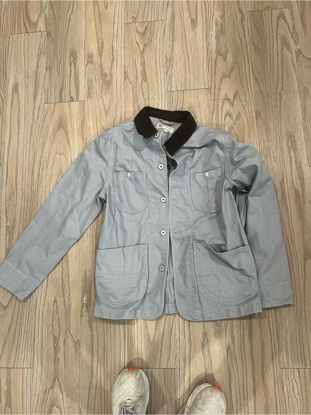 J. Crew Light Blue Jean Jacket with Dark Contrast Collar